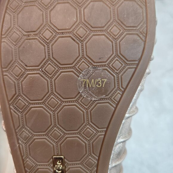 Louise et Cie Ballet Flats Size 7 Metallic Gold Leather Comfort Ballerina Shoes - Picture 10 of 11